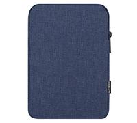 MoKo Housse de Protection Tablette de 7-8" Compatible avec iPad Mini (6th Gen) 8.3" 2021/ iPad Mini 5/4/3/2/1, Sacoche Manche à Fermeture Éclair Mince Léger en Lin et Coton, Marine Bleu