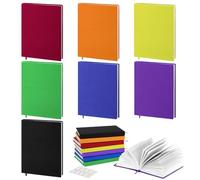 MoKo 7 Pièces Couverture de Livre, Housses de Livre Extensibles avec Signets, Couverture de Protection pour Livres Réutilisable, Couverture de Reliure Rigide jusqu'à 10 x 12,5 Pouces, Multicolore A