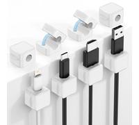 MoKo 8 Pack Pinces à Câbles Magnétiques, Câble Organisateur Magnétique, Organisateur de Gestion de Câbles, Organisateur pour Câbles Chargeur, Pinces Magnétiques pour Table de Nuit, Voiture, Mur, Blanc