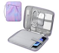 MoKo Housse de Protection 9-11 Pouces avec Poignée, Sac de Voyage Rembourré pour Nouvel iPad Air 11 Pouces M3 2025, iPad A16 11", iPadPro 11 M4, i-Pad 10/9/8/7, Tab S9/S8 11, Violet Fantaisie