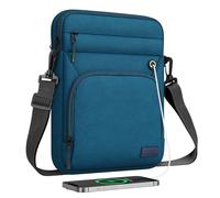 MoKo 9-11" Sacoche pour Tablette, Convient à 11" iPad Air M3, iPad A16 2025, Pro 11 M4, iPad 10/9/8/7th, Tab S8/S9 11, Sac Multifonctionnel avec bandoulière et Port pour Casque d'écoute, Paon