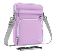 MoKo 9-11" Sacoche pour Tablette, Convient à 11" iPad Air M3, iPad A16 2025, Pro 11 M4, iPad 10/9/8/7th, Tab S8/S9 11, Sac Multifonctionnel avec bandoulière et Port pour Casque d'écoute, Violet