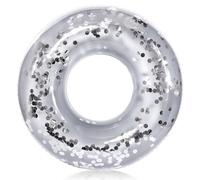 MoKo 90cm Anneau de Natation, Bouée de Natation Rond avec Grandes Paillettes en PVC, Radeau Gonflable pour Décoration de Jouet de Fête de Piscine pour Enfants et Adultes, Argent