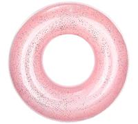 MoKo 90cm Anneau de Natation, Bouée de Natation Rond avec Paillettes en PVC, Radeau Gonflable pour Décoration de Jouet de Fête de Piscine pour Enfants et Adultes, Or Rose