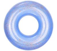 MoKo 90cm Anneau de Natation, Bouée de Natation Rond avec Paillettes en PVC, Radeau Gonflable pour Décoration de Jouet de Fête de Piscine pour Enfants et Adultes, Bleu