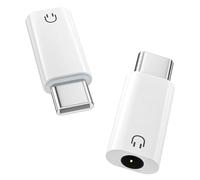 MoKo Adaptateur de Casque Audio USB C vers 3,5mm, Dongle Type C vers Casque 3.5mm Aux Jack Compatible avec iPhone 16 15 Pro Max Plus, Galaxy S24 S23 S22, iPad Air/Pro, MacBook, Pixel, Blanc