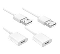 MoKo Adaptateur de Charge Câble USB Compatible avec Apple Pencil 1st, [2 Pièce] Connecteur de Câble Lightning pour Apple iPad Pro 12.9 10.5 9.7 / iPad Air 4 / iPad Mini 5 2021 Pencil (3 Pieds) - Blanc