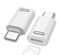 MoKo Adaptateur Lightning vers USB C 2 Pièces(Pas pour Audio/Clé USB/Écouteurs), Adaptateur USB-C vers Lightning Compatible pour iPhone 15/16 Pro/16 Pro Max/16 Plus, iPad Pro/Air, Blanc PD
