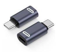 MoKo Adaptateur Lightning Femelle vers USB C Mâle 2 Piècess, Pas pour Audio/OTG/Écouteurs, Adaptateur USB-C vers Lightning pour iPhone 15/16 Pro/16 Pro Max/16 Plus, iPad Pro/Air, Gris PD