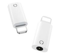 MoKo Adaptateur Lightning vers Casque Audio 3,5 mm (Écoute Seule), Puce DAC Lightning vers Prise Casque Audio 3,5 mm Dongle Audio Compatible avec iPhone 14 Pro Max/14 Plus/13 12 11 Pro Max/SE/XS,Blanc