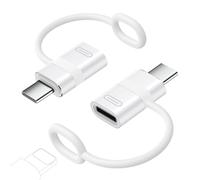 MoKo Adaptateur Lightning vers USB C 2 pièces, Adaptateur USB-C vers Lightning avec Charge Rapide 60W PD pour iPhone 17 Air 16 15 Pro Max Plus, iPad, Galaxy S25 S24, Pas pour Ecouteurs/OTG, Blanc