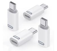 MoKo Adaptateur Lightning vers USB C 4 Pièces pour iPhone 17 Air 16 15 Pro Max Plus, iPad Pro/Air - Pas pour Audio/Clé USB/Écouteurs, Adaptateur USB-C vers Lightning, Bianco PD