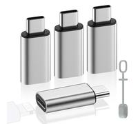 MoKo Adaptateur Lightning vers USB C Lot de 4, Adaptateur Lightning USB C pour iPhone Air 17 16 15 Pro Max Plus, iPad Pro/Air, Galaxy S25 S24, pour Charge, Pas pour Audio/OTG, Argent