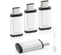 MoKo Adaptateur Lightning vers USB C Lot de 4, Adaptateur Lightning USB C pour iPhone Air 17 16 15 Pro Max Plus, iPad Pro/Air, Galaxy S25 S24, pour Chargement PD 36W, Pas pour Audio/OTG, Blanc/Noir