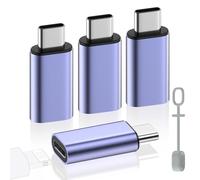 MoKo Adaptateur Lightning vers USB C Lot de 4, Adaptateur Lightning USB C pour iPhone Air 17 16 15 Pro Max Plus, iPad Pro/Air, Galaxy S25 S24, pour Charge, Pas pour Audio/OTG, Bleu