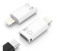 MoKo Adaptateur USB C Femelle vers Lightning Mâle pour iPhone 14/13/12/11 Pro Max/iPad/iPod/AirPods, Prise en Charge du Transfert de Données, du Chargement, Earpods, de la Fonction OTG, Blanc