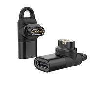 MoKo Adaptateur USB C vers 2 pièces, connecteur câble Chargeur de Type C à 90 degrés pour Transfert de données Compatible avec Fenix 7/7S/7X/6/6S/6X/5/5S/5X/Forerunner 245/255/Vivoactive 3/4/Venu 2