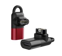 MoKo Adaptateur USB C vers Garmin 2-Pack, Connecteur Câble Chargeur Type C à 90 Degrés Transfert de Données Compatible avec Garmin Fenix 7/7S/7X/6/6S/6X/5/5S/5X/Forerunner 245/255, Noir + Rouge