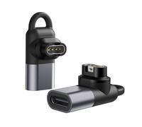 MoKo Adaptateur USB C vers Garmin 2-Pack, Connecteur Câble Chargeur Type C à 90 Degrés Transfert de Données Compatible avec Garmin Fenix 7/7S/7X/6/6S/6X/5/5S/5X/Forerunner 245/255/Vivoactive 3, Gris