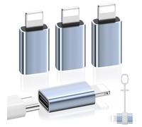 MoKo Adaptateur USB C vers Lightning 4PCS, Pas pour Audio/OTG, Adaptateur Lightning Mâle vers USB C Femelle pour iPhone 14/13/12/11/X avec Charge et Synchronisation des Données,Boucle Anti-Perte