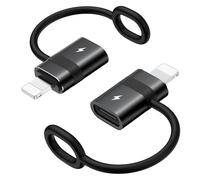 MoKo Adaptateur USB C vers Lightning avec Charge Rapide 36W PD, Adaptateur USB-C Femelle vers Lightning Mâle pour iPhone 14/13/12/11/iPad/iPod/AirPods, avec Boucle Anti-Perte, Pas pour Audio/OTG, Noir