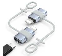 MoKo Adaptateur USB C vers Lightning, Pas pour Audio/OTG, Adaptateur Lightning Mâle vers USB C Femelle pour iPhone 14/13/12/11/X avec Charge et Synchronisation des Données, Boucle Anti-Perte, Gris