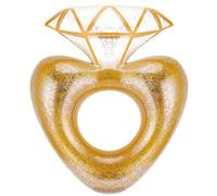 MoKo Anneaux de Natation en PVC Épais, Bague de Piscine en Forme de Diamant, Cercle de Natation avec Paillettes Brillantes, Accessoires de Piscine Gonflable Amusant pour Adultes, Or Jaune