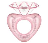 MoKo Anneaux de Natation en PVC Épais, Bague de Piscine en Forme de Diamant, Cercle de Natation avec Paillettes Brillantes, Accessoires de Piscine Gonflable Amusant pour Adultes, Or Rose