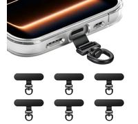 MoKo Attaches Téléphone 360° en Acier Inoxydable, Lot de 6 | Patchs ultra fins pour coques intégrales, Noir