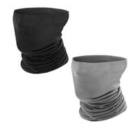 MoKo Bandana Multifonction [2 Pièces], Écharpe sans Coutures Tour de Cou, Foulard de Tête Magique Camping Moto Chasse, Bandeau de Sport Extérieur Élastique Respirant pour Enfant Femme Homme, Noir-Gris