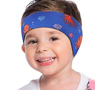 MoKo Bandeau de Natation Enfant, Dinosaure Mignonne Protection Auditive Bandeau d'Oreilles Enfants en Néoprène, Bandeau Sport Élastique Sport Nautique pour Enfants Adultes Taille S, Poulpe Bleu