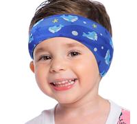 MoKo Bandeau de Natation Enfant, Requin Mignon Protection Auditive Équipement Sport Nautique Âge 3-9, Taille M/Bleu Foncé