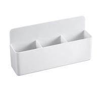 MoKo Boîte de Rangement Magnétique, 3 Emplacements Porte Marqueur d'Effacement de Réfrigérateur, Support de Crayon pour Tableau Blanc, Porte-crayons Aimanté pour Effaceur de Tableau, Clés - Blanc