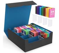 MoKo Boîte de Rangement pour Cartes à Collectionner, 3000+ Cartes MTG avec 24 Séparateurs & 4 Supports de Carte, Étui de Cartes pour Carte de Jeu Magiques, YugiOh, TCG, PTG, Carte Sportive, Cyan