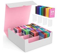 MoKo Boîte de Rangement pour Cartes à Collectionner, 3000+ Cartes MTG avec 24 Séparateurs & 4 Supports, Étui de pour Carte de Jeu Magiques, YugiOh, TCG, PTG, Carte Sportive, Blanc+Rose