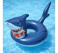 MoKo Bouées de Natation Gonflables, Bouées de Piscine pour Enfants, Anneaux Gonflables Design Cartoon, Fournitures pour Fêtes Aquatiques Piscine Plage Extérieur, 90#, Requin Bleu à Un Œil