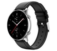 MoKo Bracelet Compatible avec Amazfit Balance/Bip 5/GTR 2/2e/3/3 Pro/4/GTR 47mm/Cheetah Round/Pro/Stratos 2/3, 22mm Bracelet de Remplacement en Cuir Hybride et Silicone pour Hommes Femmes, Noir