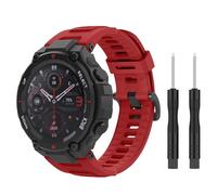 MoKo Bracelet Compatible avec Amazfit T-Rex/T-Rex Pro, Bracelet de Sport de Remplacement en Silicone Souple avec Tournevis, Rouge