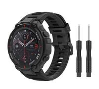 MoKo Bracelet Compatible avec Amazfit T-Rex/T-Rex Pro, Bracelet de Sport de Remplacement en Silicone Souple avec Tournevis, Noir