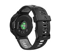 MoKo Bracelet Compatible avec Forerunner 735XT/220/230/235/235 Lite/620/630/Approach S20/S6/S5, Silicone Bande Respirante de Montre de Remplacement Sport Band avec Fermoir - Gris-noir