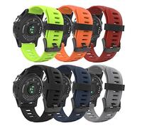 MoKo Bracelet Compatible avec Garmin Fenix 3/3 HR/5X/5X Plus/Tactix Charlie/Descent Mk1, [Lot de 6] Bracelet de Remplacement en Silicone avec des Outils - Coloré 1