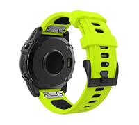 MoKo Bracelet Compatible avec Garmin Fenix 7/7 Pro/6/6 Pro/5/5 Plus/Forerunner 965/955/945/Instinct/Instinct 2, Quick Fit 22mm Bracelet de Remplacement en Silicone Souple Bicolore, Citron Vert/Noir