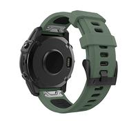 MoKo Bracelet Compatible avec Garmin Fenix 7/7 Pro/6/6 Pro/5/5 Plus/Forerunner 965/955/945/Instinct/Instinct 2, Quick Fit 22mm Bracelet de Remplacement en Silicone Souple Bicolore, Vert Armée/Noir
