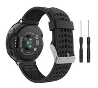 MoKo Bracelet compatible avec Garmin Forerunner 235/235 Lite/220/230/620/630/735 Smartwatch, Watch Band flexible en silicone avec des outils Montre de Running GPS avec Cardio au Poignet, Noir et Noir