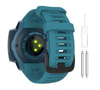 MoKo Bracelet Compatible avec Garmin Instinct/Instinct Solar/Tactical/Instinct 2 Montre GPS, 22mm Bracelet de Remplacement en Silicone Souple, Bleu Lac