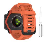 MoKo Bracelet Compatible avec Garmin Instinct/Instinct Solar/Tactical/Instinct 2 Montre GPS, 22mm Bracelet de Remplacement en Silicone Souple, Rouge Feu