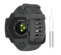 MoKo Bracelet Compatible avec Garmin Instinct/Instinct Solar/Tactical/Instinct 2 Montre GPS, 22mm Bracelet de Remplacement en Silicone Souple, Gris Graphite
