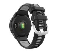MoKo Bracelet Compatible avec Garmin Vivoactive 4/Venu 3/Venu 2/Forerunner 255/255 Music/265/745/Darth Vader, 22mm Bracelet de Remplacement en Silicone Souple Bicolore, Noir/Gris
