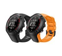 MoKo Bracelet Compatible avec Suunto Ambit 1/2/2S/2R/3/3 Sport/3 Run/3 Peak, Bracelet de Montre de Remplacement en Silicone, Noir + Orange