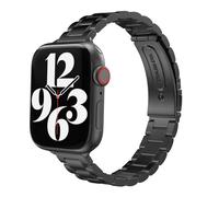 MoKo Bracelet de Montre Compatible avec Apple Watch Band Ultra/Ultra2 49mm/Series 10/9/8/7/6/5/4/3/2/1/SE 42/44/45/46mm, Bracelet de Remplacement pour Montre en Acier Inoxydable, Noir